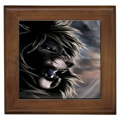 Angry Lion Digital Art Hd Framed Tiles by Sudhe