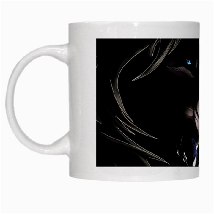 Angry Lion Digital Art Hd White Mugs