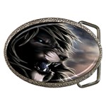 Angry Lion Digital Art Hd Belt Buckles Front