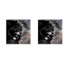 Angry Lion Digital Art Hd Cufflinks (square) by Sudhe