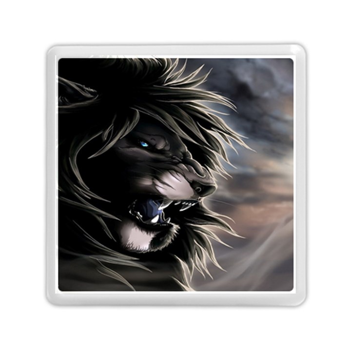 Angry Lion Digital Art Hd Memory Card Reader (Square)