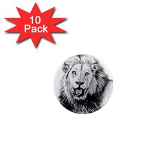 Lion Wildlife Art And Illustration Pencil 1  Mini Magnet (10 Pack)  by Sudhe