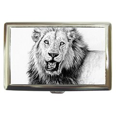 Lion Wildlife Art And Illustration Pencil Cigarette Money Case by Sudhe