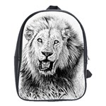 Lion Wildlife Art And Illustration Pencil School Bag (XL) Front