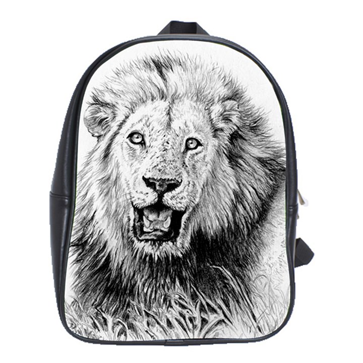 Lion Wildlife Art And Illustration Pencil School Bag (XL)