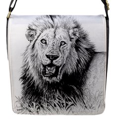 Lion Wildlife Art And Illustration Pencil Flap Closure Messenger Bag (s) by Sudhe