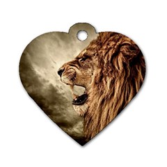 Roaring Lion Dog Tag Heart (one Side) by Sudhe