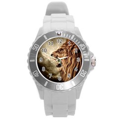 Roaring Lion Round Plastic Sport Watch (l) by Sudhe