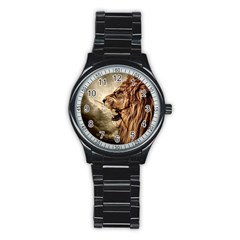 Roaring Lion Stainless Steel Round Watch by Sudhe