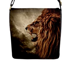 Roaring Lion Flap Closure Messenger Bag (l) by Sudhe