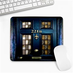 Tardis Sherlock Holmes 221b Large Mousepads by Sudhe