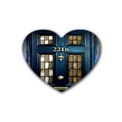 Tardis Sherlock Holmes 221b Rubber Coaster (heart)  by Sudhe