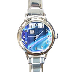 Tardis Space Round Italian Charm Watch by Sudhe