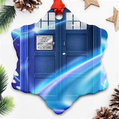 Tardis Space Snowflake Ornament (two Sides) by Sudhe