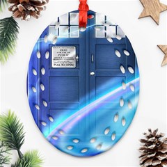 Tardis Space Ornament (oval Filigree) by Sudhe