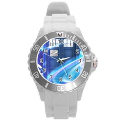 Tardis Space Round Plastic Sport Watch (l) by Sudhe