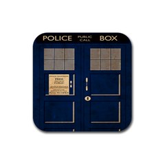 Tardis Poster Rubber Coaster (square) 