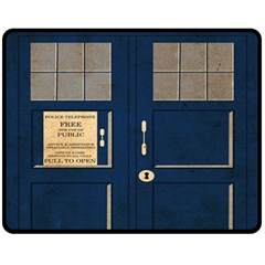 Tardis Poster Fleece Blanket (medium) 