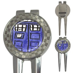 Tardis Painting 3-in-1 Golf Divots by Sudhe