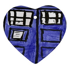 Tardis Painting Heart Ornament (two Sides) by Sudhe