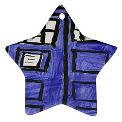 Tardis Painting Star Ornament (two Sides) by Sudhe