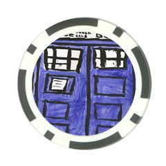 Tardis Painting Poker Chip Card Guard by Sudhe