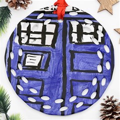 Tardis Painting Ornament (round Filigree) by Sudhe