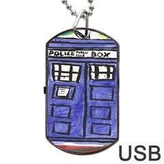 Tardis Painting Dog Tag Usb Flash (one Side) by Sudhe