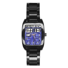 Tardis Painting Stainless Steel Barrel Watch by Sudhe