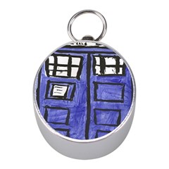 Tardis Painting Mini Silver Compasses by Sudhe