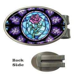 Cathedral Rosette Stained Glass Beauty And The Beast Money Clips (oval)  by Sudhe