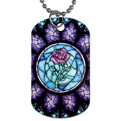 Cathedral Rosette Stained Glass Beauty And The Beast Dog Tag (one Side) by Sudhe