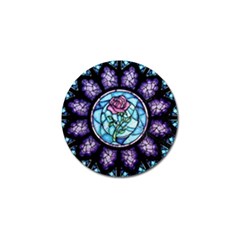 Cathedral Rosette Stained Glass Beauty And The Beast Golf Ball Marker (4 Pack) by Sudhe