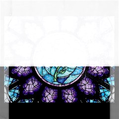 Cathedral Rosette Stained Glass Beauty And The Beast Rectangular Jigsaw Puzzl by Sudhe