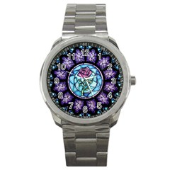 Cathedral Rosette Stained Glass Beauty And The Beast Sport Metal Watch by Sudhe