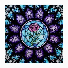 Cathedral Rosette Stained Glass Beauty And The Beast Medium Glasses Cloth (2-side) by Sudhe