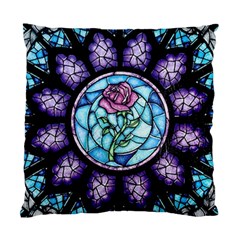 Cathedral Rosette Stained Glass Beauty And The Beast Standard Cushion Case (one Side) by Sudhe