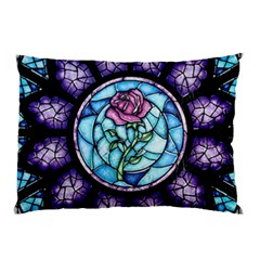 Cathedral Rosette Stained Glass Beauty And The Beast Pillow Case by Sudhe