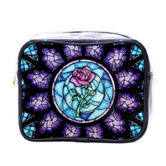 Cathedral Rosette Stained Glass Beauty And The Beast Mini Toiletries Bag (one Side) by Sudhe