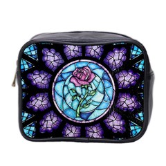 Cathedral Rosette Stained Glass Beauty And The Beast Mini Toiletries Bag (two Sides) by Sudhe