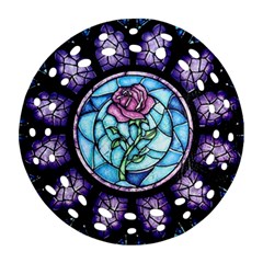 Cathedral Rosette Stained Glass Beauty And The Beast Ornament (round Filigree) by Sudhe