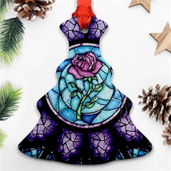 Cathedral Rosette Stained Glass Beauty And The Beast Christmas Tree Ornament (two Sides) by Sudhe