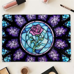 Cathedral Rosette Stained Glass Beauty And The Beast Cosmetic Bag (xxl) by Sudhe