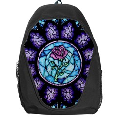 Cathedral Rosette Stained Glass Beauty And The Beast Backpack Bag by Sudhe