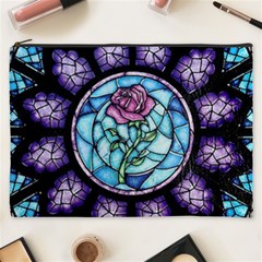 Cathedral Rosette Stained Glass Beauty And The Beast Cosmetic Bag (xxxl) by Sudhe