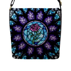 Cathedral Rosette Stained Glass Beauty And The Beast Flap Closure Messenger Bag (l) by Sudhe