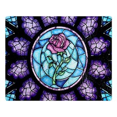 Cathedral Rosette Stained Glass Beauty And The Beast Double Sided Flano Blanket (large)  by Sudhe