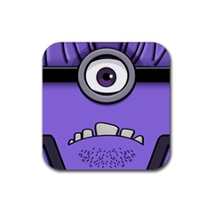 Evil Purple Rubber Coaster (square) 