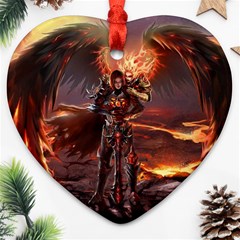 Fantasy Art Fire Heroes Heroes Of Might And Magic Heroes Of Might And Magic Vi Knights Magic Repost Ornament (heart) by Sudhe