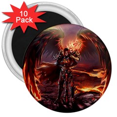 Fantasy Art Fire Heroes Heroes Of Might And Magic Heroes Of Might And Magic Vi Knights Magic Repost 3  Magnets (10 Pack)  by Sudhe